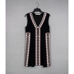 Diane Von Furstenberg Dress Womens Small* Black Hazel Embellished Sleeveless